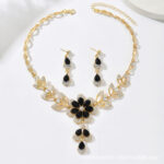 Cross-Border Foreign Trade Retro Jewelry Exaggerated Necklace Set Luxury Crystal Jewelry Banquet Dress Accessories Factory Direct Supply