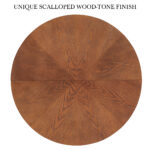 Walnut Dining Table Set:39.4" Round Table + 2 Chairs - Traditional Solid Wood Kitchen Set with Inlaid Tabletop, Elegant Curved Legs for Dining Room