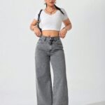 Floor-length Flared Straight-leg Denim Jeans For Women