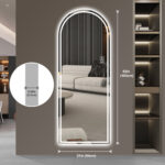 65" x 21" Arch LED Bathroom Mirror - Dimmable Wall Mount Vanity Mirror with Anti-Fog, Shatterproof Glass, Tri-Color Lighting for Makeup Studio & Home Gym