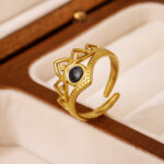 European And American Style 18K Real Gold Electroplated Color-Preserving Jewelry Ring, Light Luxury Texture, High-End Feel, Stainless Steel Jewelry Ring