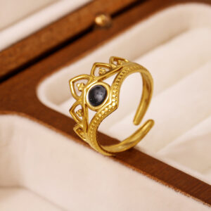 European And American Style 18K Real Gold Electroplated Color-Preserving Jewelry Ring, Light Luxury Texture, High-End Feel, Stainless Steel Jewelry Ring