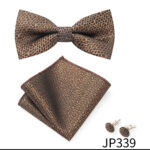 Mens Striped Jacquard Bow Tie Set