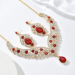 Cross-Border Foreign Trade Retro Jewelry Exaggerated Necklace Set Luxury Crystal Jewelry Banquet Dress Accessories Factory Direct Supply