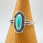 Bohemian-style Horse-eye-shaped Turquoise Ring