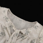 Ditsy Floral Ruffled Tie-Neck Long Sleeve Blouse