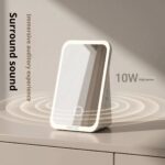 KP-863 Portable Bluetooth Speaker Makeup Mirror With Fill Light Compact Desktop HD Mirror Speaker