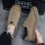 Men's Slip-On Casual Safety Shoes, Low-cut, Waterproof, Anti-slip Wear-resistant Outdoor Work Shoes