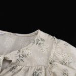 Ditsy Floral Ruffled Tie-Neck Long Sleeve Blouse