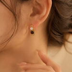 Cross-border European American Maillard Brown Hoop Earrings For Women, New Arrival Premium Unique Vintage Hoop Clasp Ear Jewelry