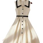 Color-block French-chic Sleeveless Dress For Women