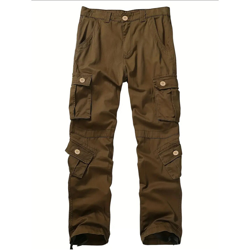 Men's Cargo Pants 3D Multi Pockets Loose Straight Leg Work Pants Wear Resistant Outdoor Casual Hiking Trousers Plus Size