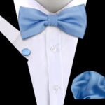Mens Formalwear Accessory Burgundy Bow Tie Set