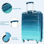 3-Piece Luggage Set - 20in Checked Suitcase with TSA Lock Travel Duffel Bag Wet-Dry Toiletry Bag,blue