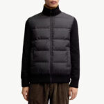Mens Winter Patchwork Long-Sleeve Stand-Neck Sweater Coat