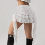 Womens Sexy Lace Slimming Short Skirt