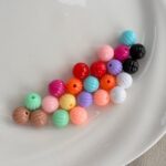 10mm Pumpkin Acrylic Beads, Solid Color PS Plastic Round Charms With Straight Hole For DIY Jewelry Making, Bracelets, Necklaces & Kids Crafts, Mixed Pastel Colors