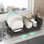 Extendable Dish And Utensil Rack For Storing Bowls And Cups