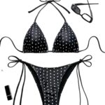 Womens Two-piece Swimsuit, Lace-up, Sexy Bikini For Hot Springs
