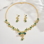 Cross-Border Foreign Trade Retro Jewelry Exaggerated Necklace Set Luxury Crystal Jewelry Banquet Dress Accessories Factory Direct Supply