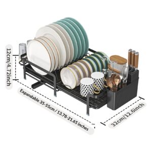 Extendable Dish And Utensil Rack For Storing Bowls And Cups