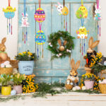 Easter Wind Chime Set, 8-Piece Craft Kit For Easter Decorations, Creative DIY Materials For Homemade Easter Wind Chimes And Party Accessories Set
