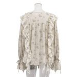 Ditsy Floral Ruffled Tie-Neck Long Sleeve Blouse