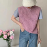 Womens New Hollowed-Out Crew-Neck Knitted Vest