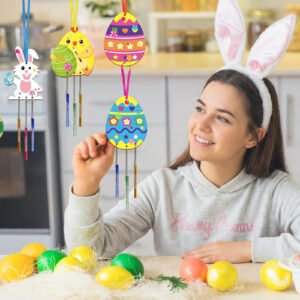 Easter Wind Chime Set, 8-Piece Craft Kit For Easter Decorations, Creative DIY Materials For Homemade Easter Wind Chimes And Party Accessories Set