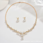 Cross-Border Foreign Trade Retro Jewelry Exaggerated Necklace Set Luxury Crystal Jewelry Banquet Dress Accessories Factory Direct Supply