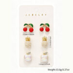 Cross-border European American Fruit Enamel Stud Earrings For Women, Unique Premium Versatile Summer Red Fruit & Cherry Niche Ear Jewelry