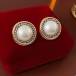 Silver Needle Vintage Diamond Crystal Tassel Earrings For Women Retro Light Luxury Stud Earrings