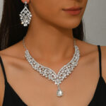 Cross-Border Foreign Trade Retro Jewelry Exaggerated Necklace Set Luxury Crystal Jewelry Banquet Dress Accessories Factory Direct Supply
