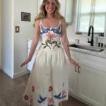 Womens Strapless Printed Waist-Cinching Dress