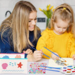 DIY Empty Pencil Case Set - 5 Pencil Cases, Paintbrushes, Palette For Creative Projects - Desk Labels