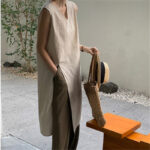Sleeveless Minimalist V-neck Tank Dress