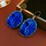 Silver Needle Crystal Diamond Tassel Earrings Women Vintage Rhombus Fringe Light Luxury Studs