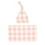 Newborn Swaddle Blanket And Knotted Baby Hat 2-Piece Set