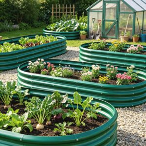 Galvanized Raised Garden Bed 6x3x1ft – Heavy Duty Metal Planter Box for Vegetables, Herbs & Flowers, Rust-Proof Outdoor Garden Bed with Large Capacity, Green, 2PCS