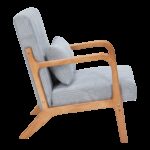 Mid-Century Modern Accent Chair, Arm Chair Living Room Chairs with Pillow Upholstered Reading Chair with Solid Wood Frame & Living Room Bedroom Balcony (Antique Dark Grey)