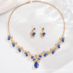 Cross-Border Foreign Trade Retro Jewelry Exaggerated Necklace Set Luxury Crystal Jewelry Banquet Dress Accessories Factory Direct Supply