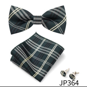 Mens Striped Jacquard Bow Tie Set