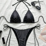 Womens Two-piece Swimsuit, Lace-up, Sexy Bikini For Hot Springs