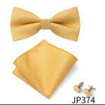 Mens Striped Jacquard Bow Tie Set