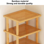 6-Tier Bamboo Shoe Rack - Vertical Space Saving Shoe Organizer Corner Shelf UK