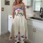 Womens Strapless Printed Waist-Cinching Dress