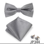 Mens Striped Jacquard Bow Tie Set