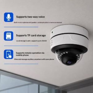 POE Surveillance Camera, Domehemispherical, Indoor, 4-megapixel High Definition