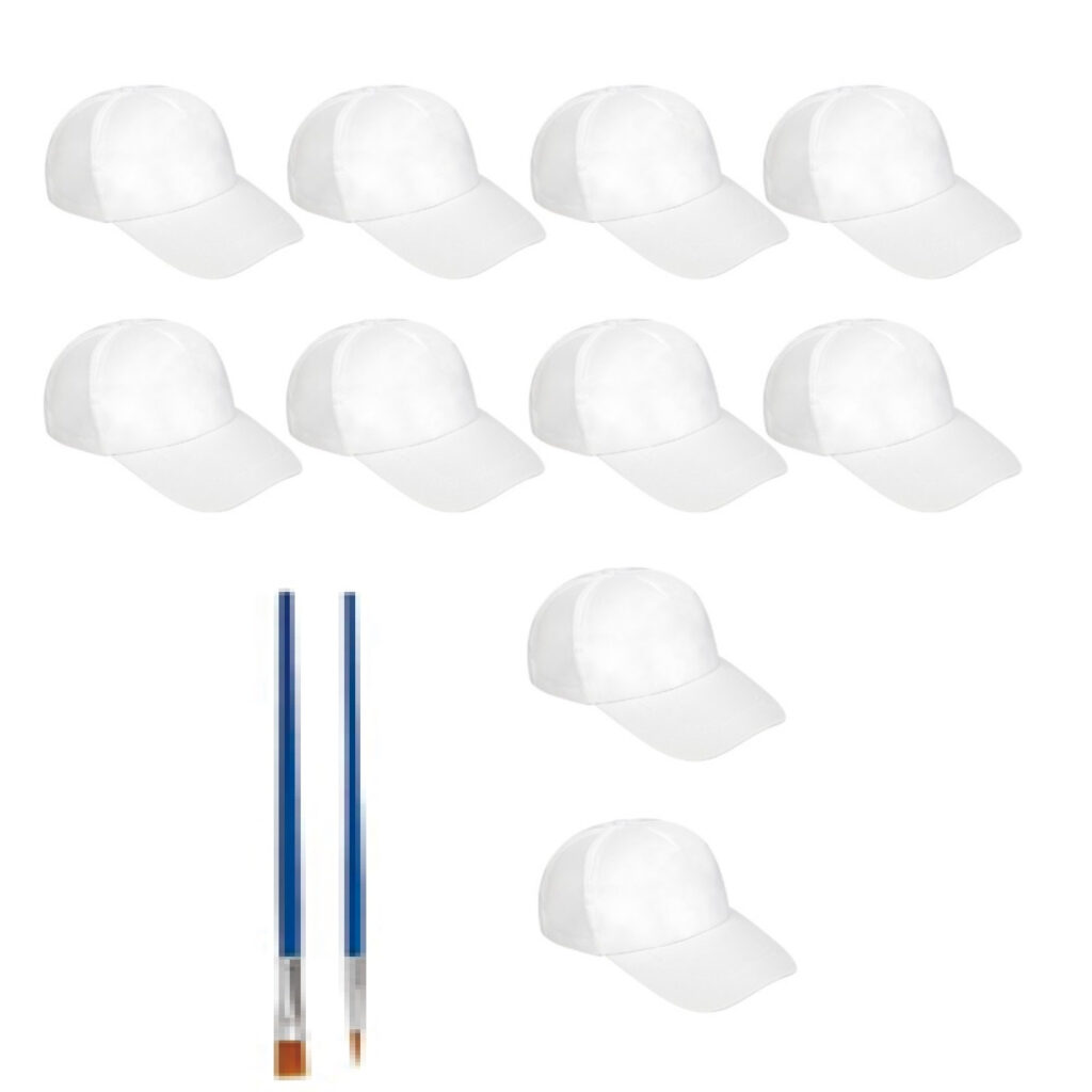 Set Of 10 White Caps For Painting, Cotton Caps For Fabric Paint, DIY Baseball Caps For Creative Designs, Blank Caps For Party Events, Plain Caps For Home, Hobbies, And Party Photo Props
