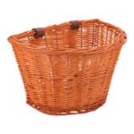 D-shaped Wicker Folding Bicycle Basket